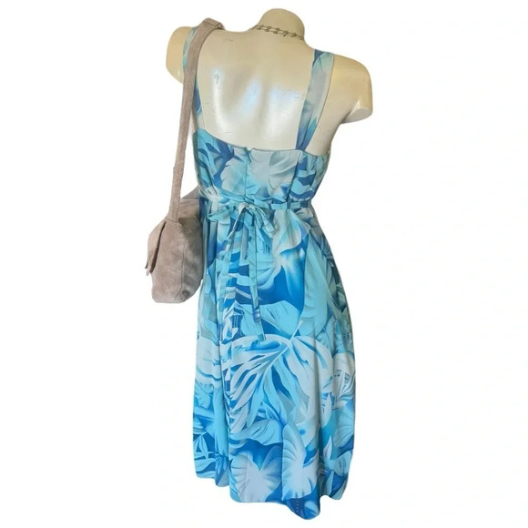 VTG 90s 2000s Y2K Boho Tropical Floral Midi Dress - Picture 10 of 13